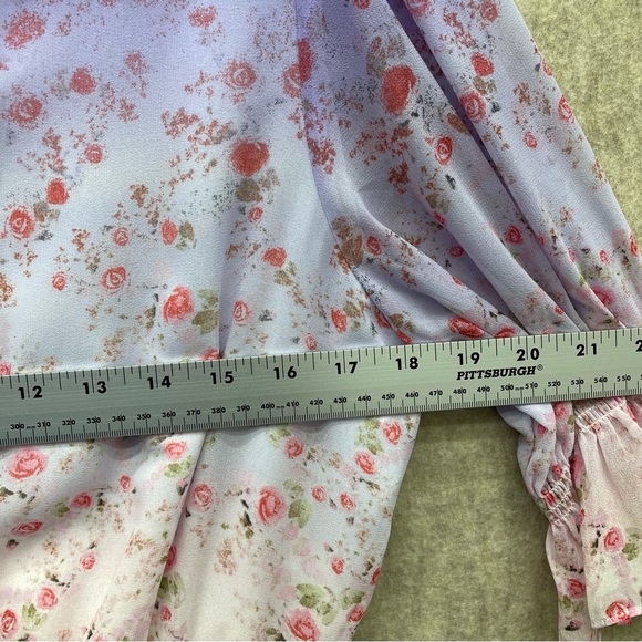 Women's Calvin Klein Wispy Floral Blouse L - Picture 9 of 9